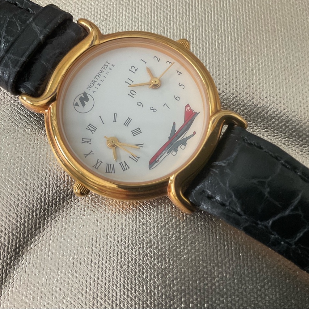 Vintage Northwest Airlines Dual Time Zone Watch